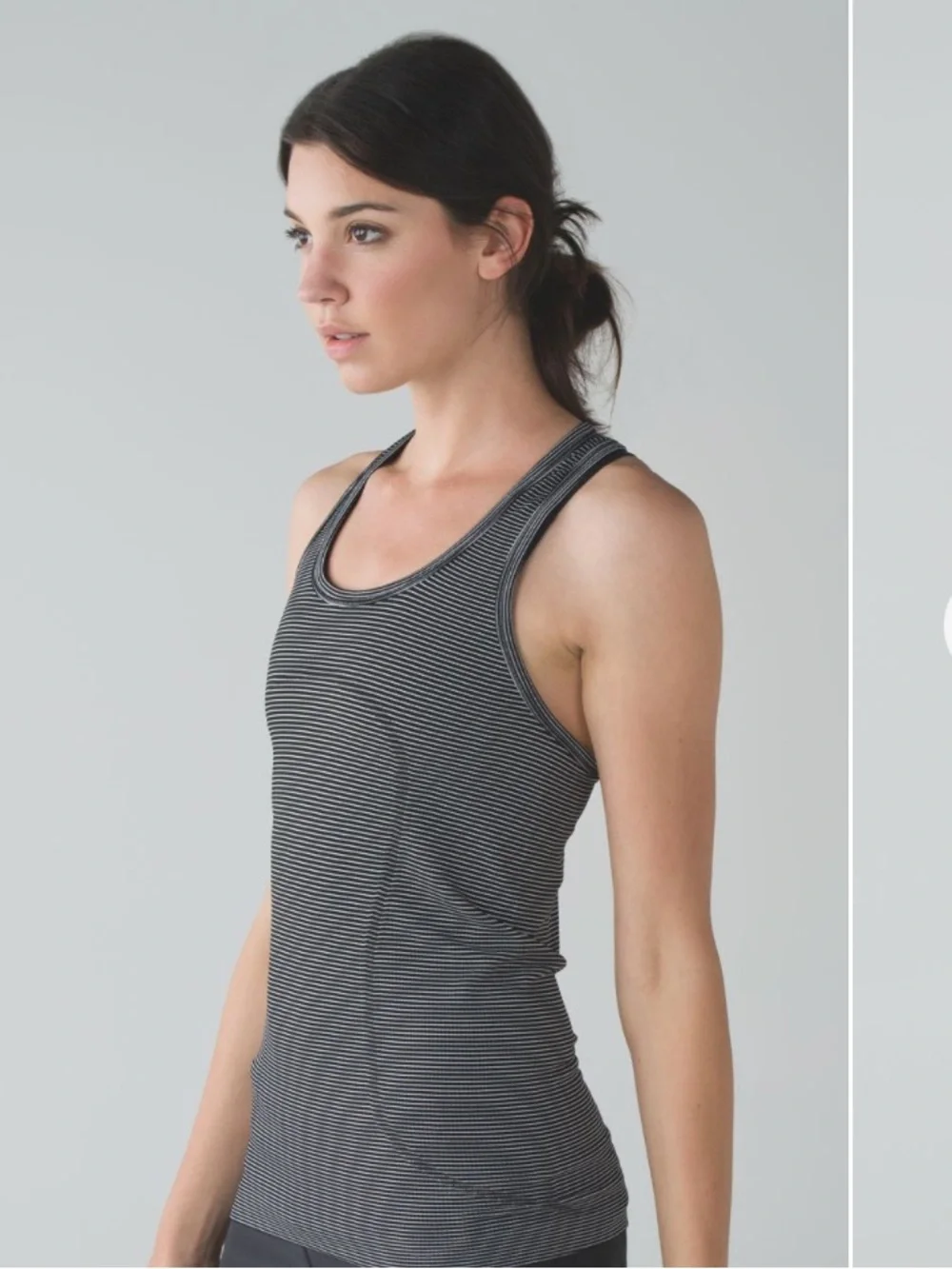Lululemon Swiftly Tech Racerback Tank in Black and White Stripe | Size 8